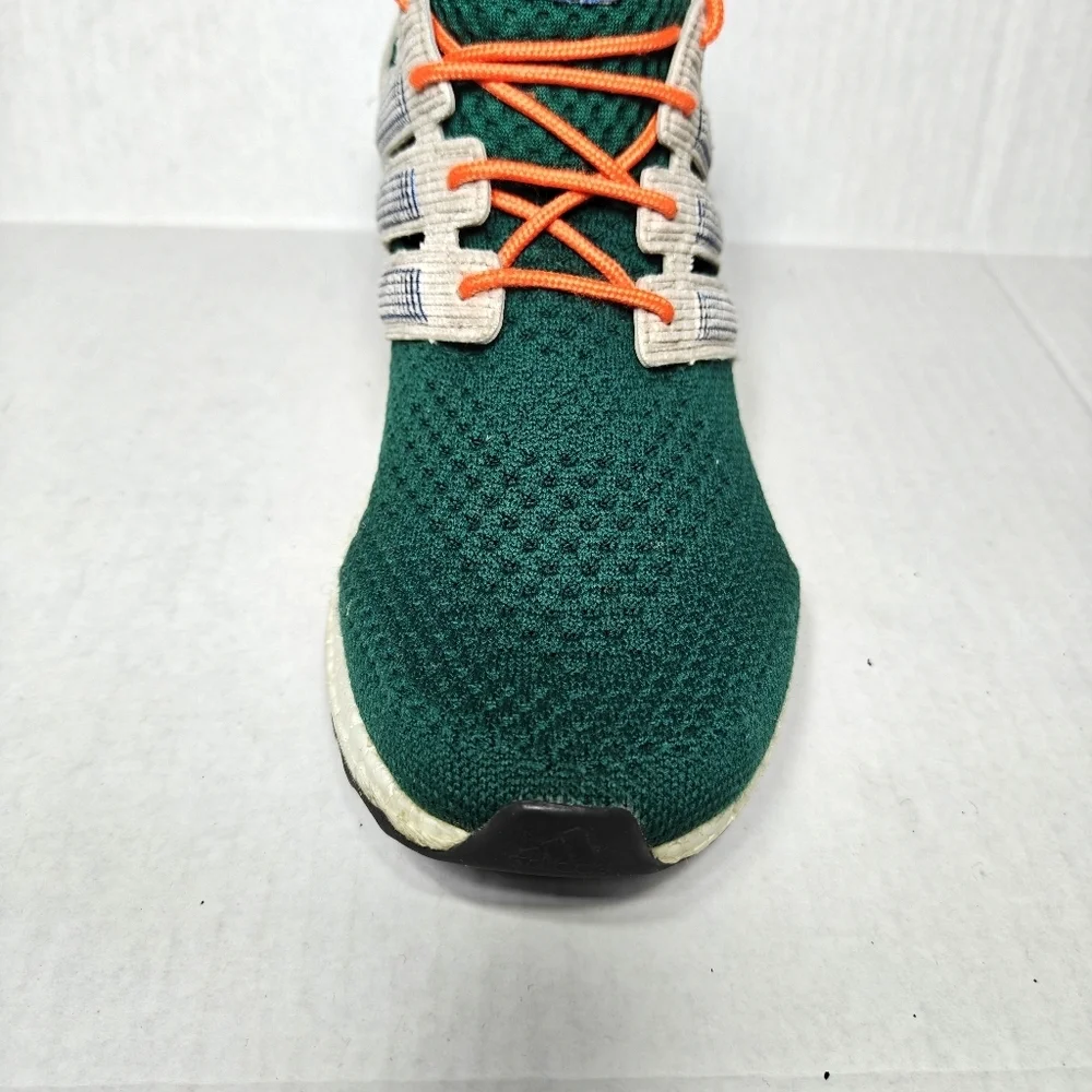 Adidas Ultraboost 1.0 Xmas Collegiate Green/Taupe/Orange Knit Sneakers Men's 10